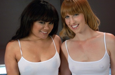 Annie Cruz and a redhead take turns squirting during sex with a machine dildo 63488830