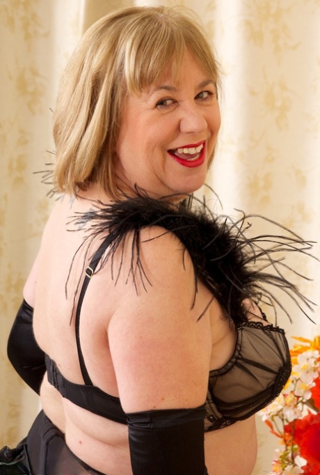 British amateur Speedy Bee masturbates with a sex toy in black velvet gloves 86603185