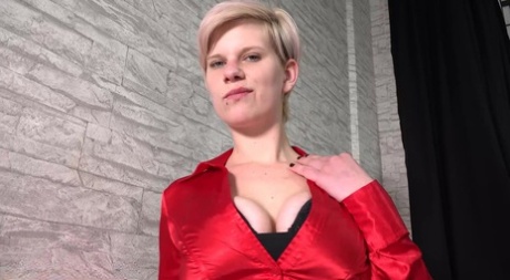 Caucasian chick with short blonde hair finds herself suspended by ropes 33542135
