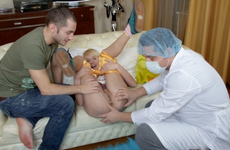 Young looking blonde Missy loses her virginity after a doctor checks her over 57758111