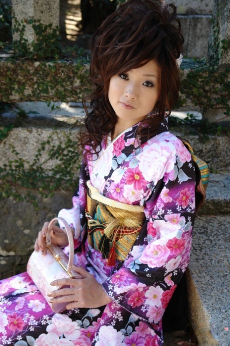 Japanese female Chiaki sports traditional clothing while modeling non nude 26494470