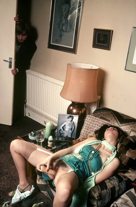 Hot vintage chick with furry twat enjoys her toys and stiff cock to the max 11353367