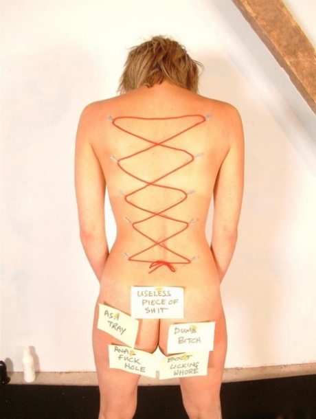 Naked white girl is used as a human pincushion by a sadist 70808788