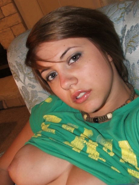 Young looking amateur takes self shots of her big natural boobs 91346108