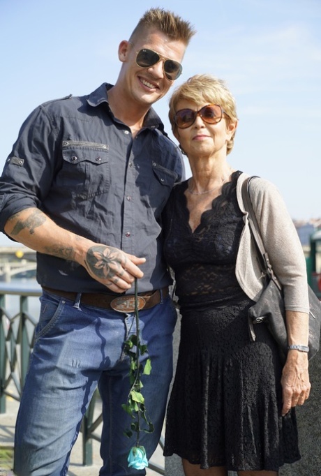 Horny granny and her boy toy share a bottle of wine before fucking 52677780