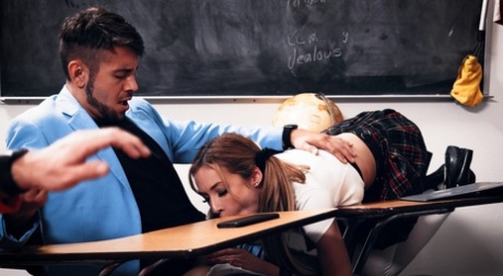 Schoolgirl Aiden Ashley has sex with a teacher in a classroom 72402269