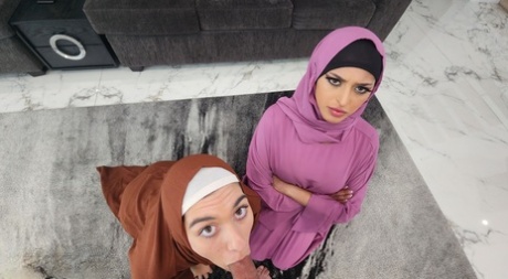 Sophia Leone and Aubrey Babcock sport hijabs during POV threesome sex 14139812