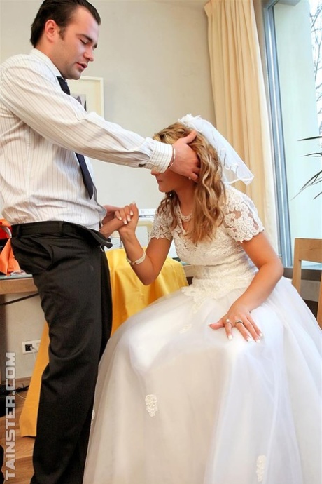 Wedding night for this perverted couple means 3some sex and golden showers 41594343