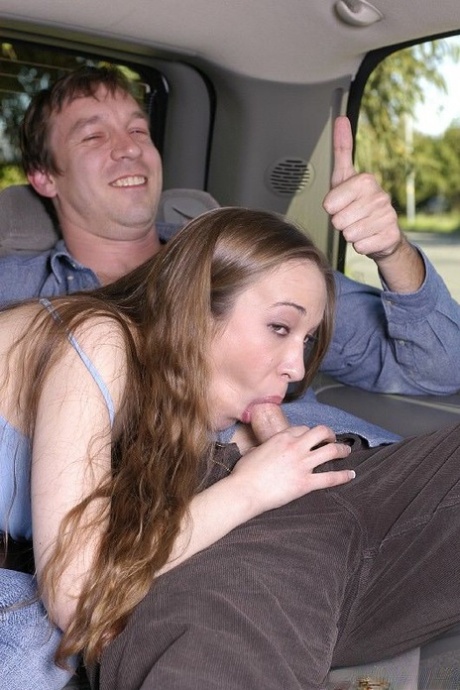 Frisky teen reveals her tits and goes down on a stiff dick in the car 70651883