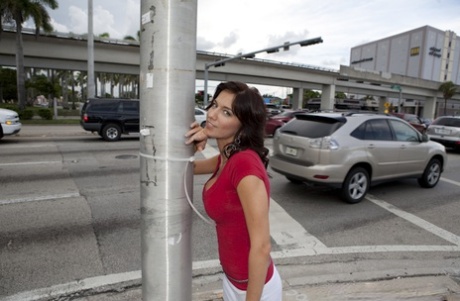 Milf Karina O'Reilley posing outdoor exposing nice big tits and ass 19197238