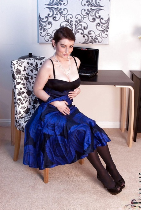 Big titted mature stripping from nice dress and lingerie to masturbate 67011184