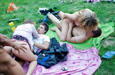 Jizz starving coeds have a fervent groupsex at the outdoor party 51728288