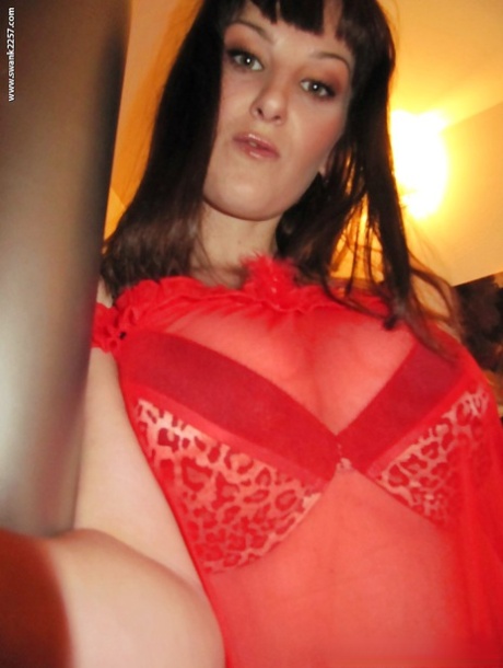 Nasty girlfriend Darja Blonde uncovering her big knockers and trimmed cunt 85198407